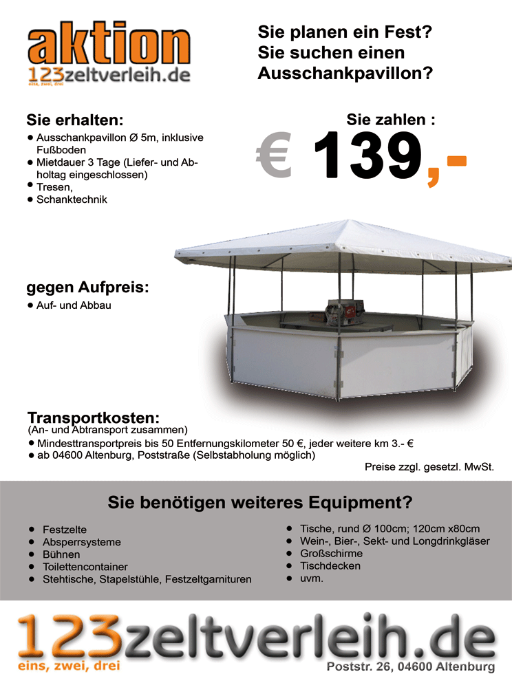 Aktion Ausschankpavillon